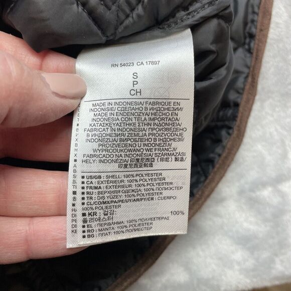 Banana Republic Quilted Field Vest Womens S Black Quilted Full-Zip Equestrian - Picture 5 of 10